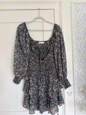 ASTR The Label Long Sleeve Peasant Style Floral Dress